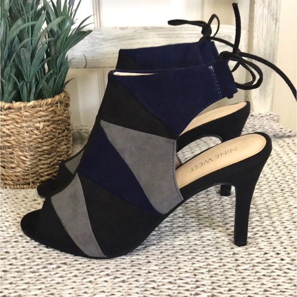 Nine West Color Block Peep Toe Booties - Picture 4 of 16